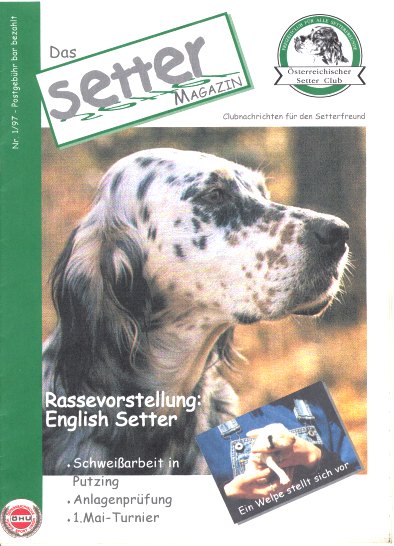 Die erste Ausgabe mit Rasseportrait des English Setters - Heftdownload 4 MB